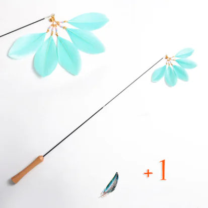 Wooden Cat Teaser Wand - Retractable Cat Toy
