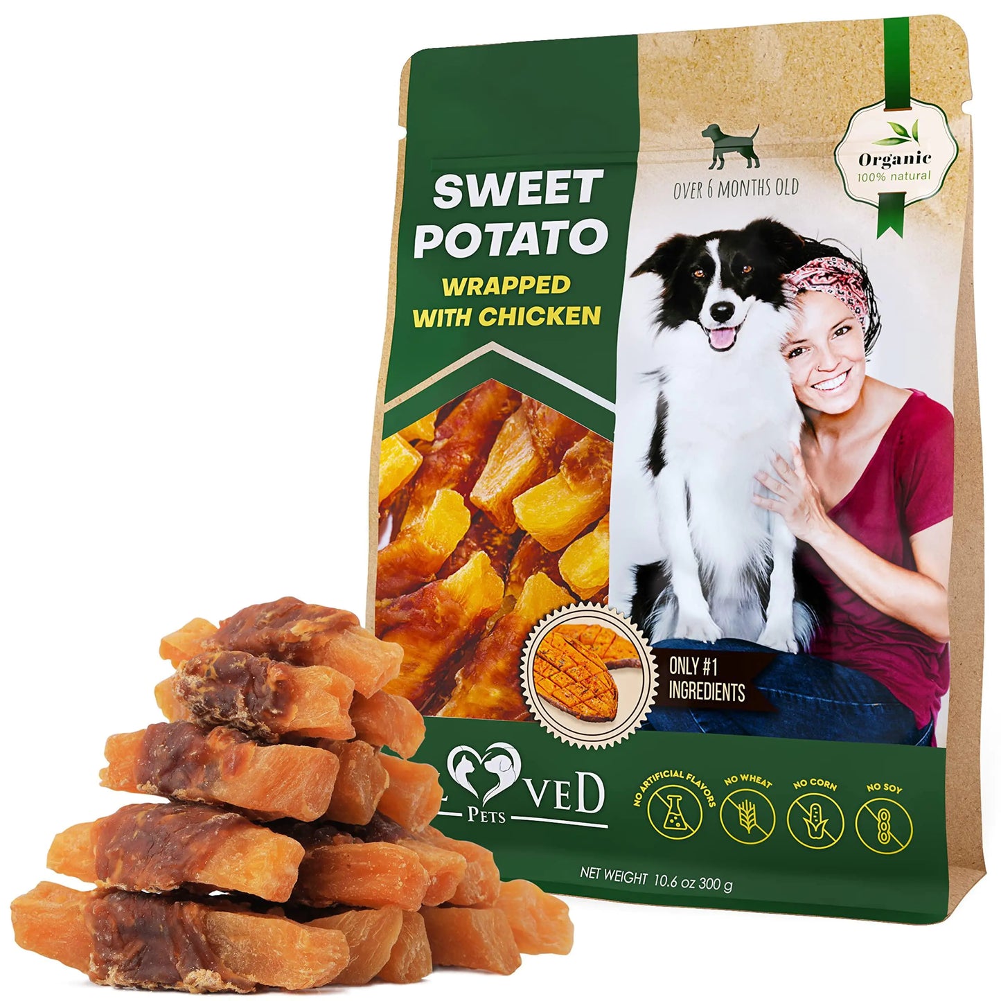 Chicken-Wrapped Sweet Potato Dog Chews