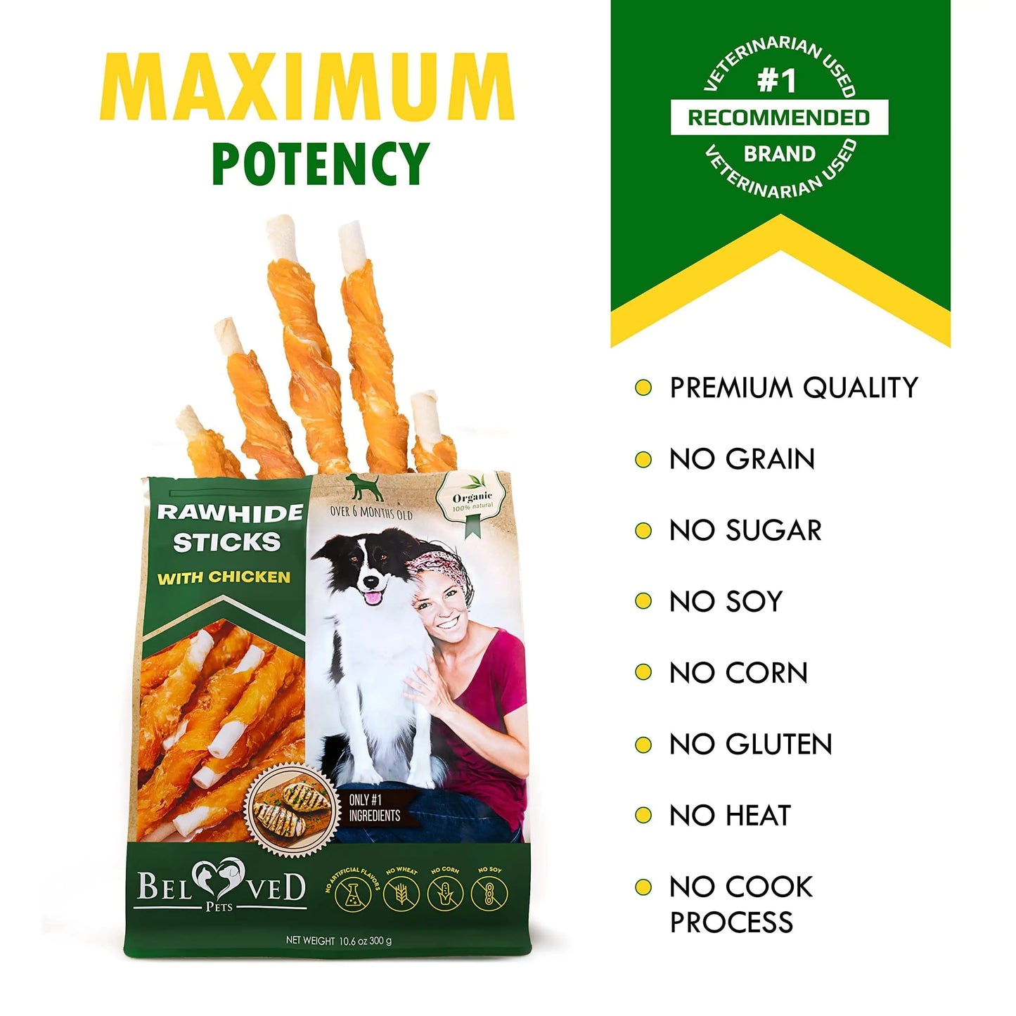 Chicken-Wrapped Rawhide Dog Treats