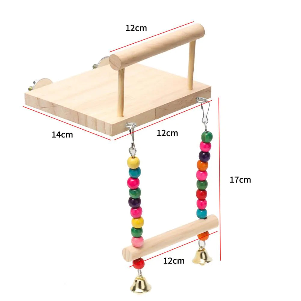 Bird Stand with Reusable Bells for Parakeets and Parrots