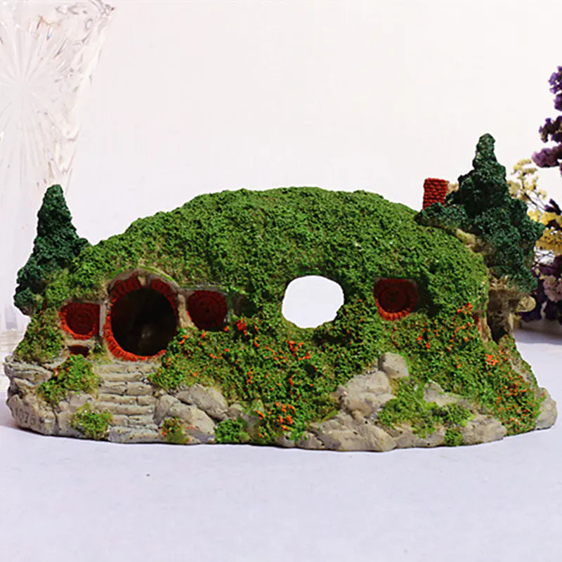Resin Hobbit House Aquarium Decor for Reptiles and Spiders