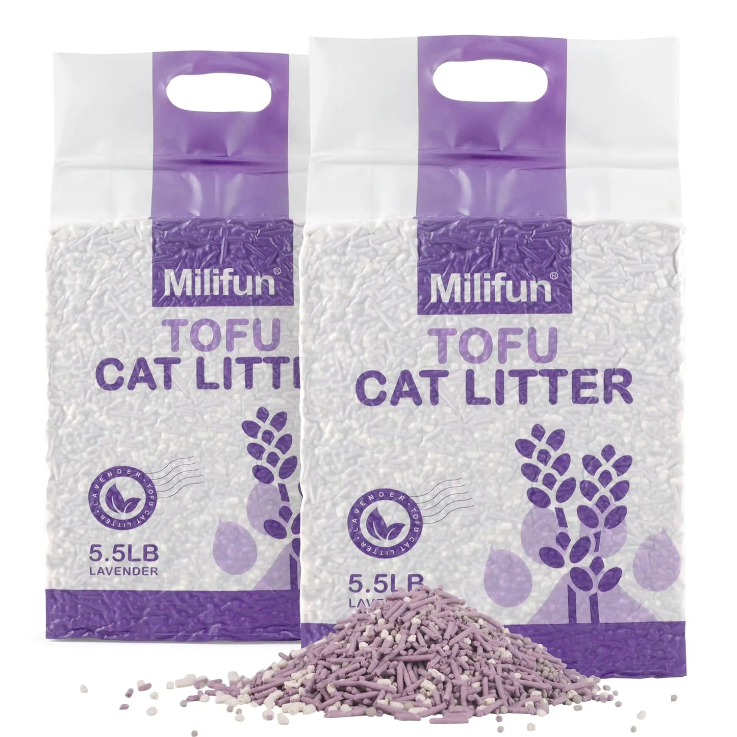 Lavender Bliss Tofu Cat Litter - Dust-Free & Clumping