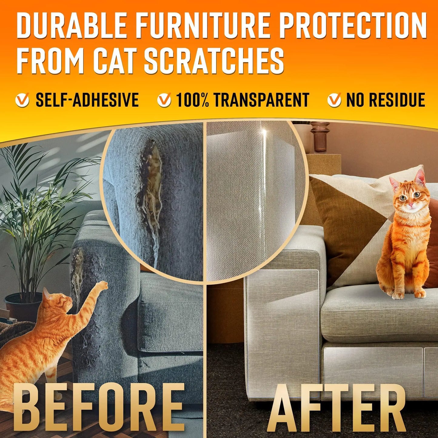 Heavy Duty Cat Scratch Deterrent Furniture Protectors