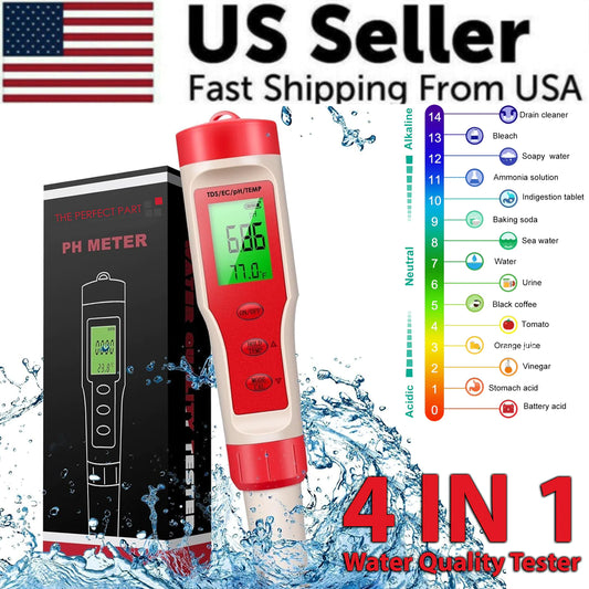 Digital PH EC Meter LCD Tester Pocket Hydroponics Aquarium Water Test Pen