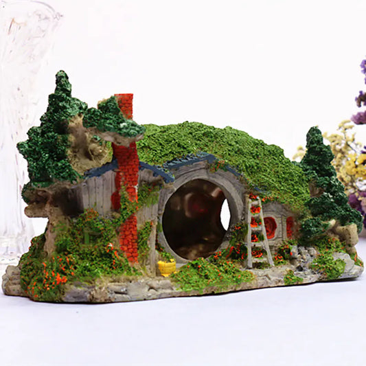 Resin Hobbit House Aquarium Decor for Reptiles and Spiders