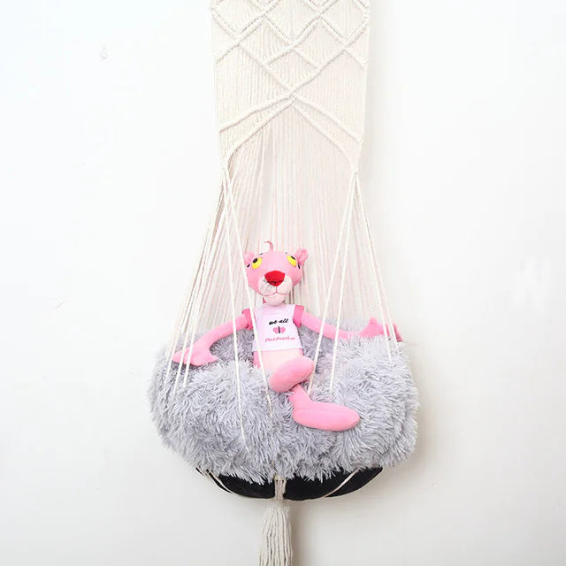 Boho Chic Cat Hammock with Artisan Lace
