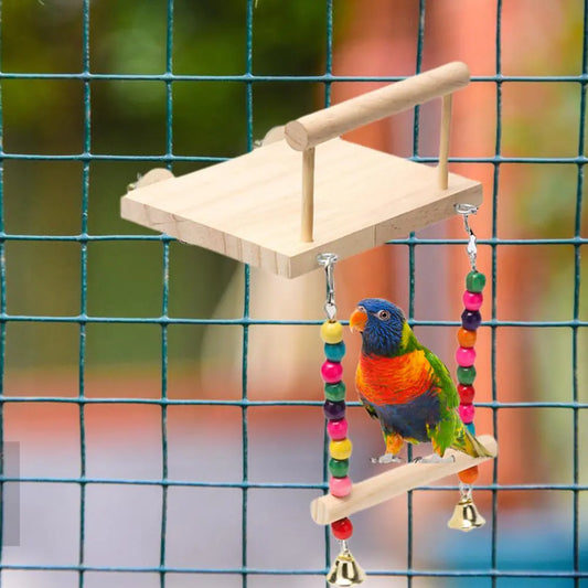 Bird Stand with Reusable Bells for Parakeets and Parrots