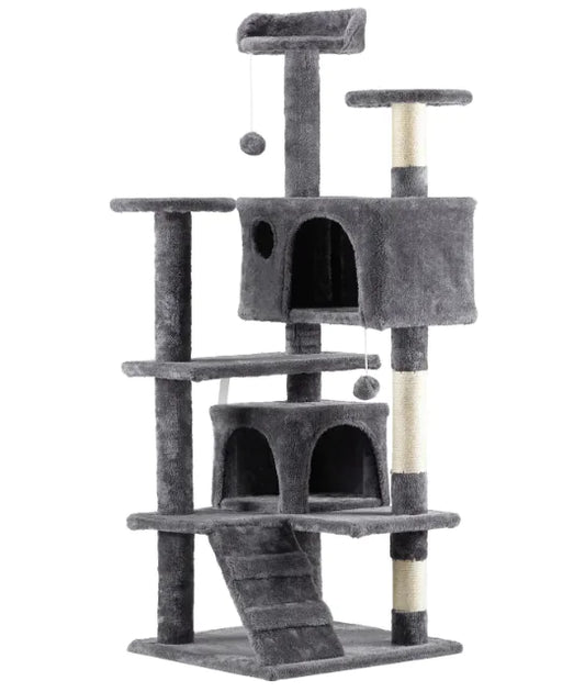 Deluxe Multi-Story Cat Lounge - Charcoal
