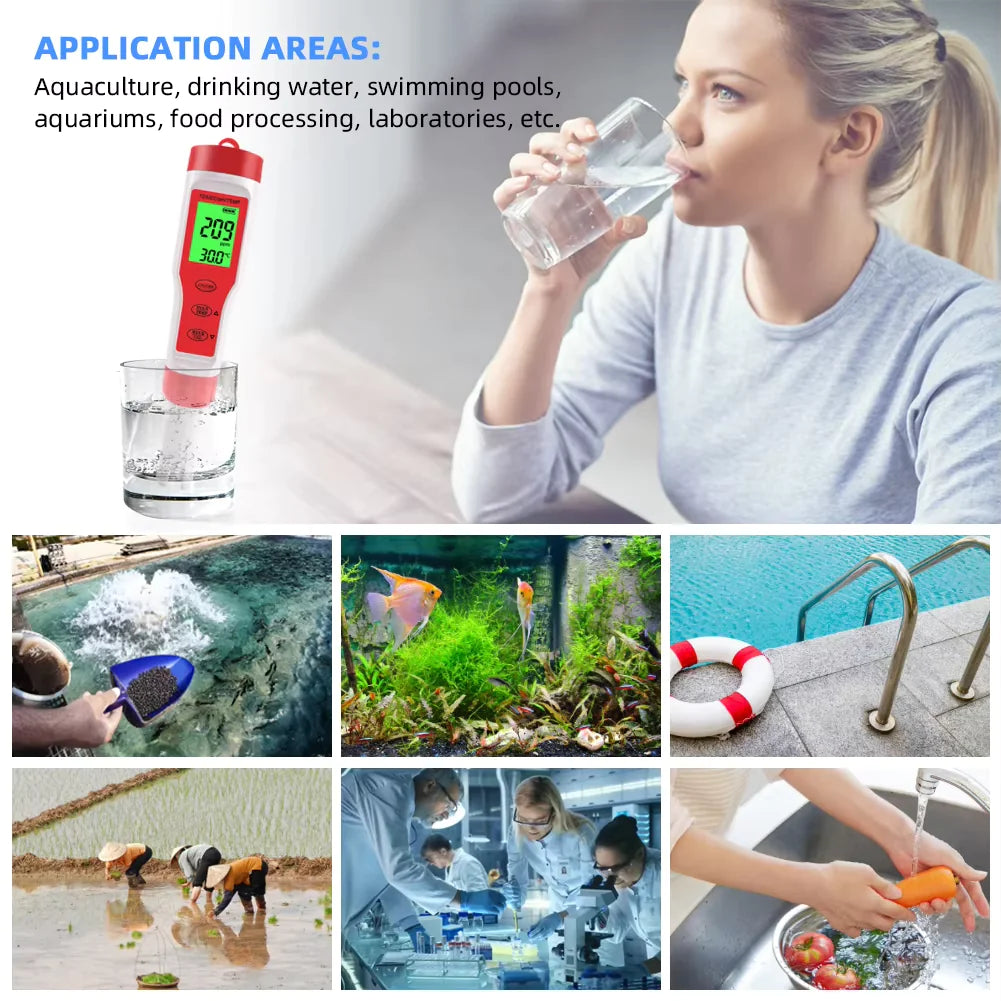 Digital PH EC Meter LCD Tester Pocket Hydroponics Aquarium Water Test Pen