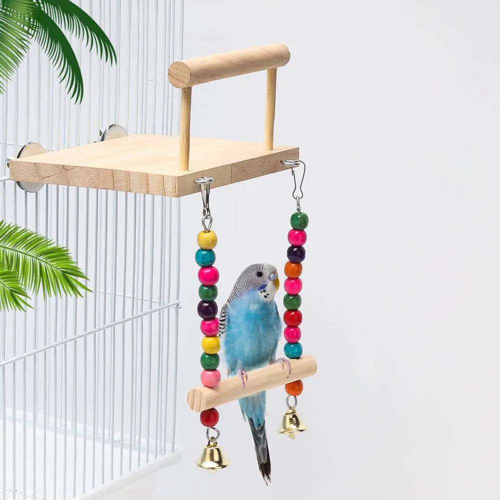Bird Stand with Reusable Bells for Parakeets and Parrots
