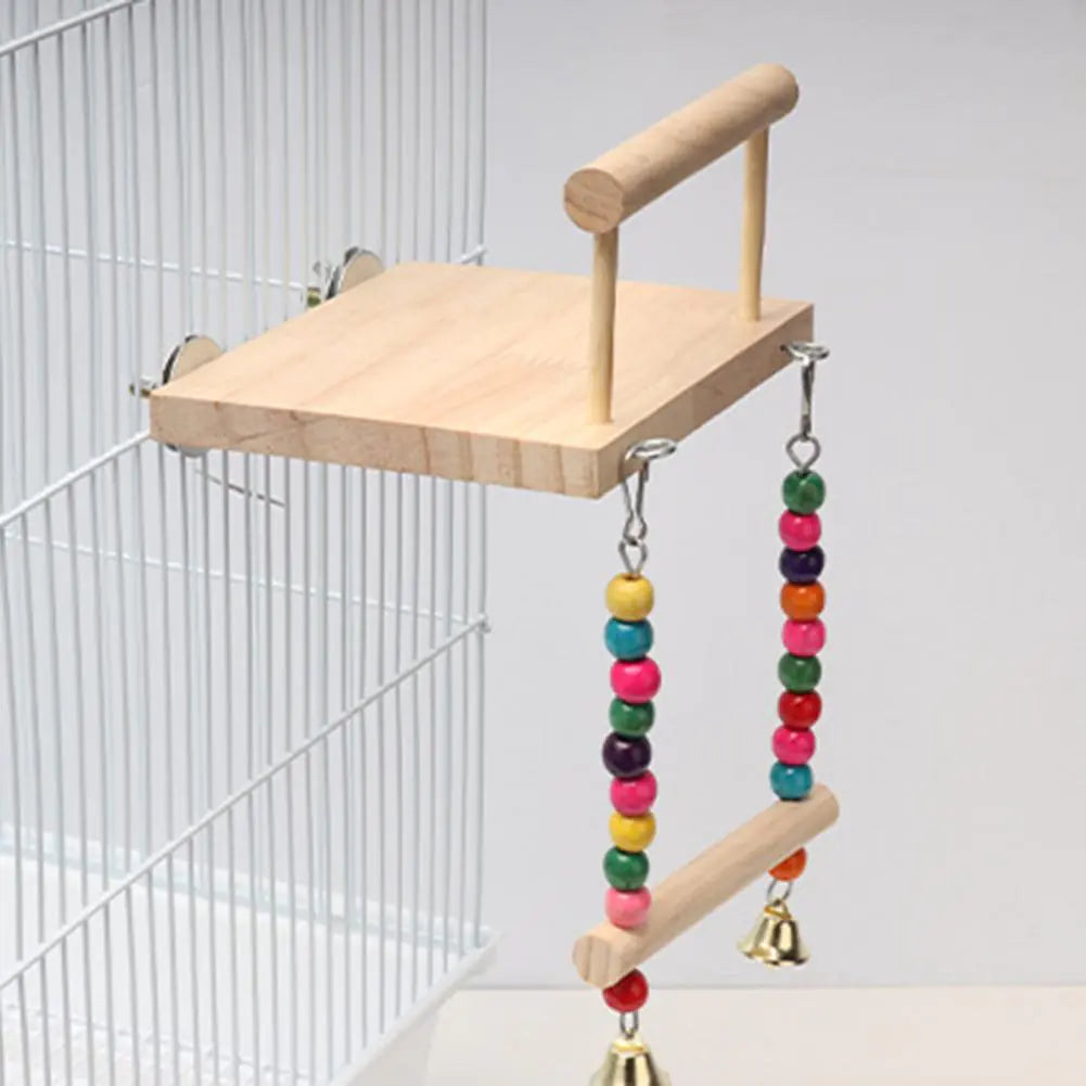 Bird Stand with Reusable Bells for Parakeets and Parrots