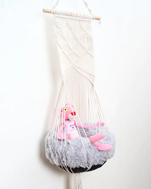 Boho Chic Cat Hammock with Artisan Lace