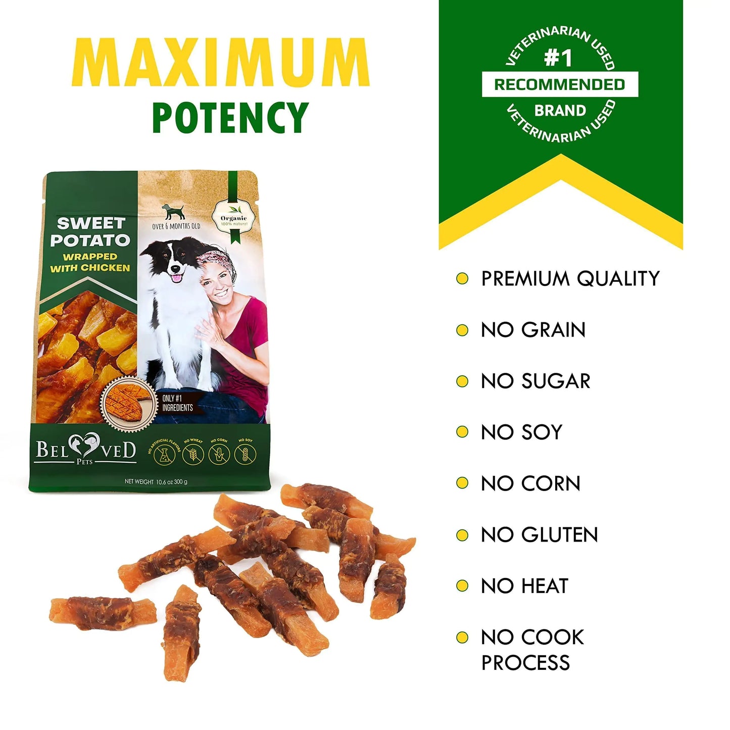 Chicken-Wrapped Sweet Potato Dog Chews