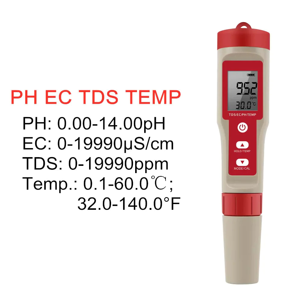 Digital PH EC Meter LCD Tester Pocket Hydroponics Aquarium Water Test Pen