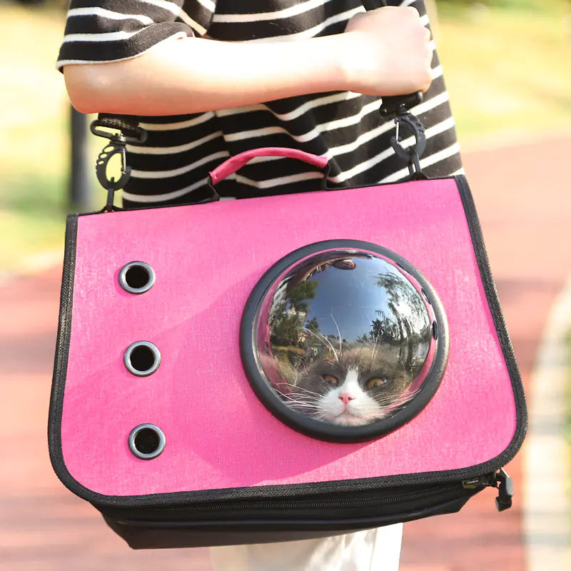 Compact Cat Carrier with Mesh Ventilation