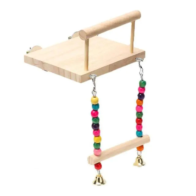 Bird Stand with Reusable Bells for Parakeets and Parrots