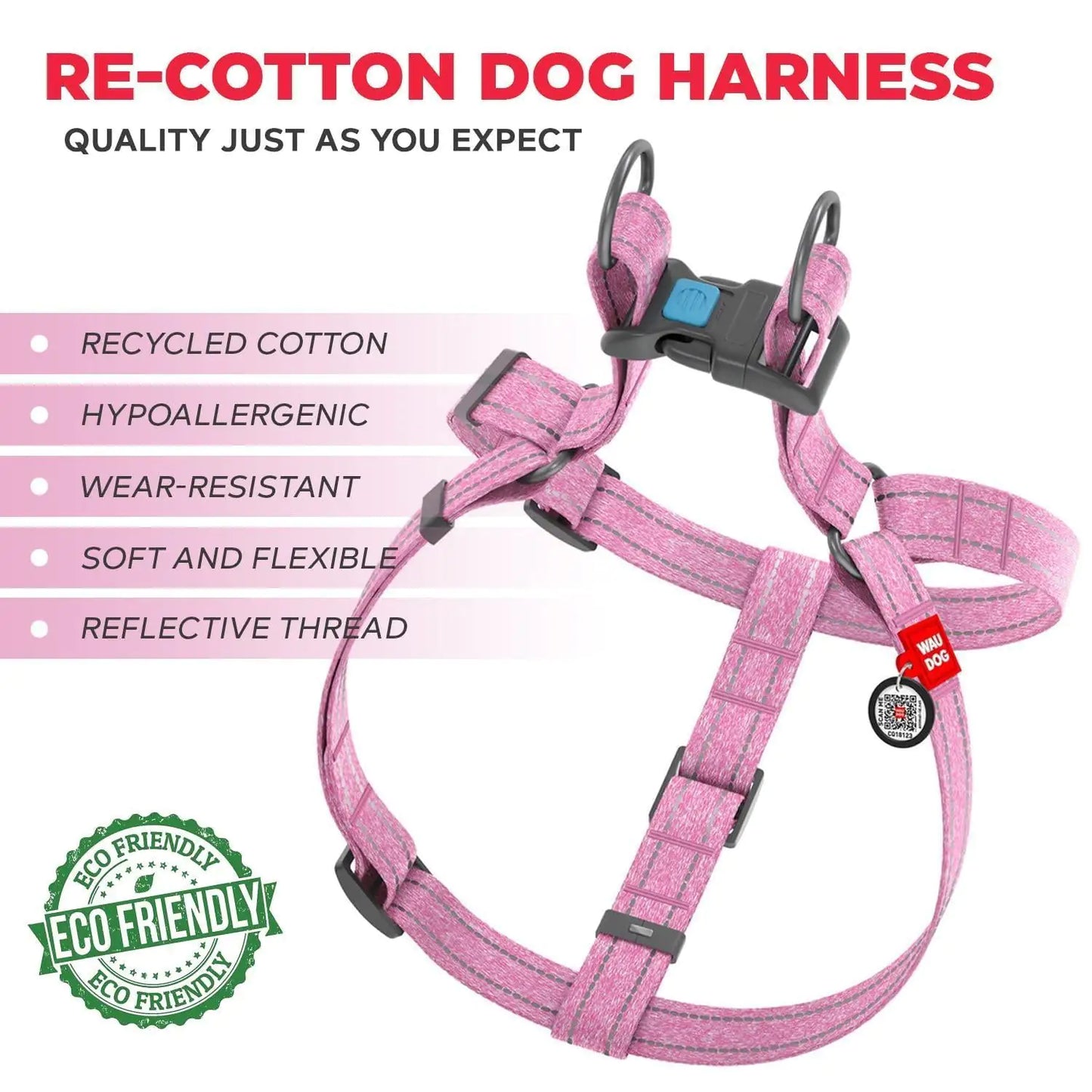 Pink Cotton Dog Harness