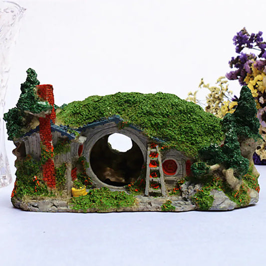 Resin Hobbit House Aquarium Decor for Reptiles and Spiders