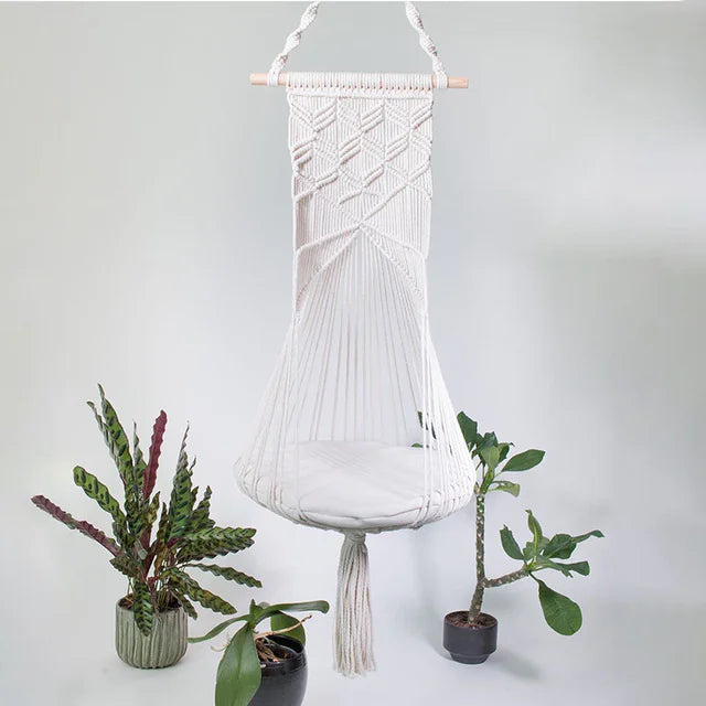 Boho Chic Cat Hammock with Artisan Lace